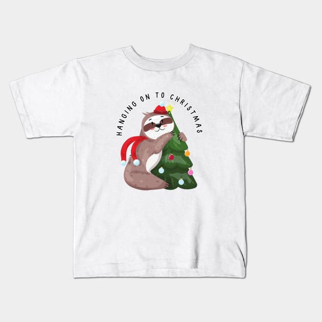 Hanging on to Christmas. Kids T-Shirt by Project Charlie